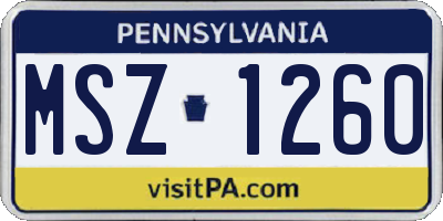 PA license plate MSZ1260