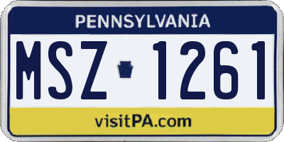 PA license plate MSZ1261