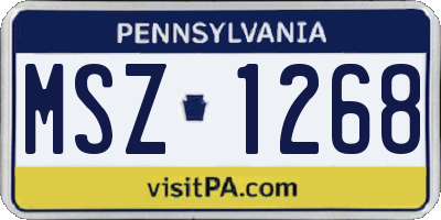 PA license plate MSZ1268