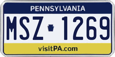 PA license plate MSZ1269