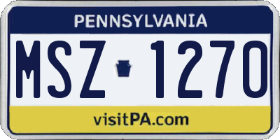 PA license plate MSZ1270