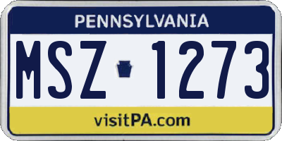 PA license plate MSZ1273