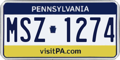 PA license plate MSZ1274