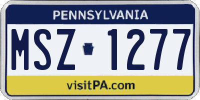 PA license plate MSZ1277
