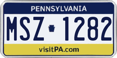 PA license plate MSZ1282