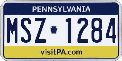 PA license plate MSZ1284