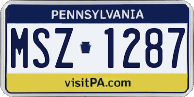 PA license plate MSZ1287
