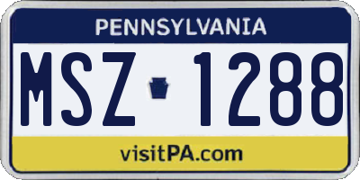 PA license plate MSZ1288