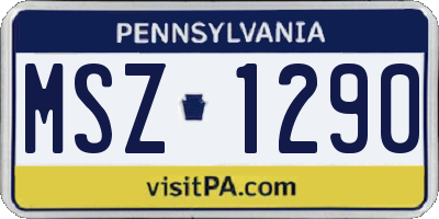 PA license plate MSZ1290