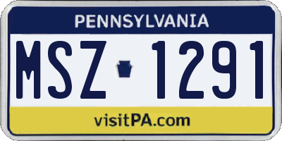PA license plate MSZ1291