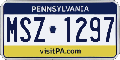 PA license plate MSZ1297
