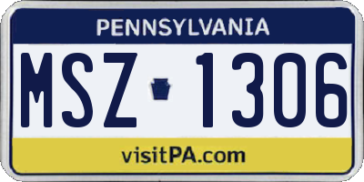 PA license plate MSZ1306