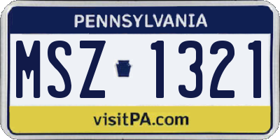 PA license plate MSZ1321