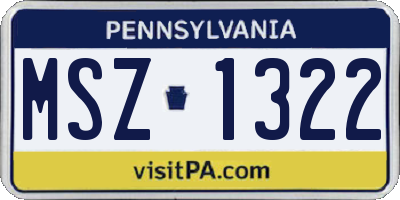 PA license plate MSZ1322