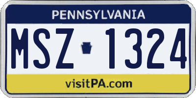 PA license plate MSZ1324