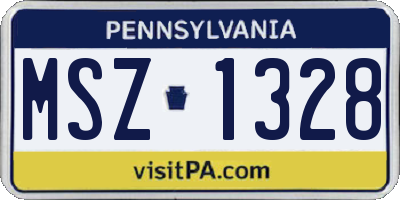 PA license plate MSZ1328