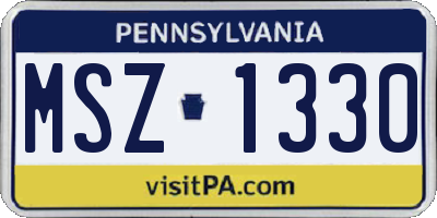 PA license plate MSZ1330