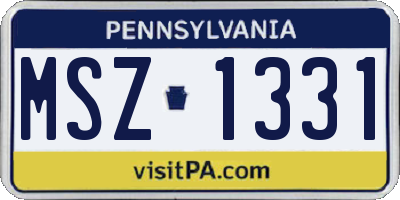 PA license plate MSZ1331