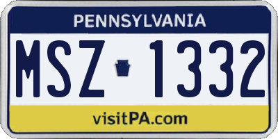 PA license plate MSZ1332