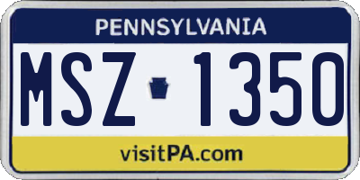PA license plate MSZ1350