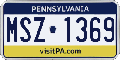 PA license plate MSZ1369