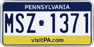 PA license plate MSZ1371