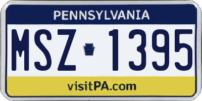 PA license plate MSZ1395