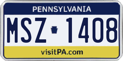 PA license plate MSZ1408