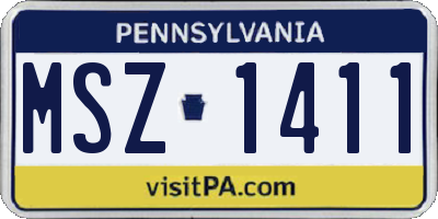 PA license plate MSZ1411