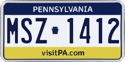 PA license plate MSZ1412