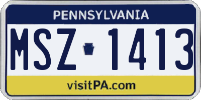 PA license plate MSZ1413