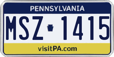 PA license plate MSZ1415