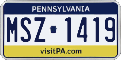 PA license plate MSZ1419
