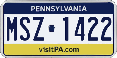 PA license plate MSZ1422