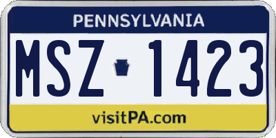 PA license plate MSZ1423