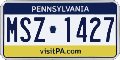 PA license plate MSZ1427