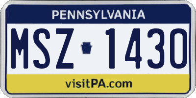 PA license plate MSZ1430