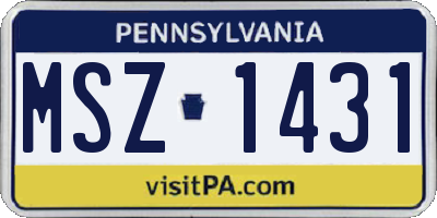 PA license plate MSZ1431