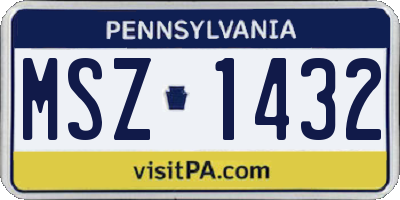 PA license plate MSZ1432