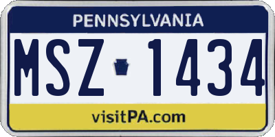 PA license plate MSZ1434