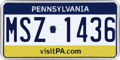 PA license plate MSZ1436