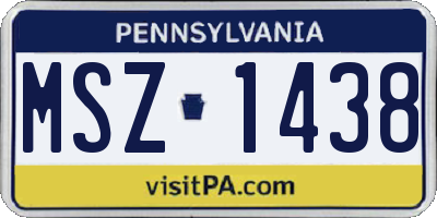 PA license plate MSZ1438