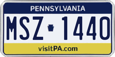 PA license plate MSZ1440