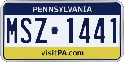 PA license plate MSZ1441