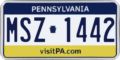 PA license plate MSZ1442