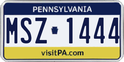 PA license plate MSZ1444