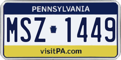 PA license plate MSZ1449