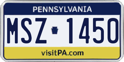 PA license plate MSZ1450