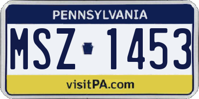 PA license plate MSZ1453