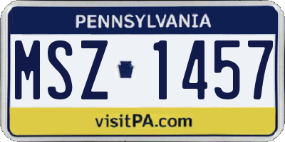 PA license plate MSZ1457